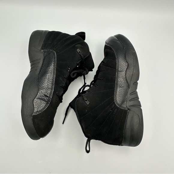 Nike Air Jordan 12 Retro Youth Size 3Y Black Suede Shoes Sneakers 510816-006 - Picture 6 of 10